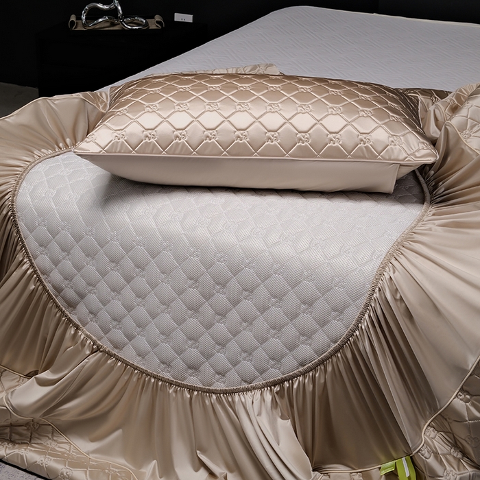 91家纺网 家纺一手货源 找家纺 （总）阿那亚 2026新款冰萃凉感硅胶凉席三件套夏被四件套