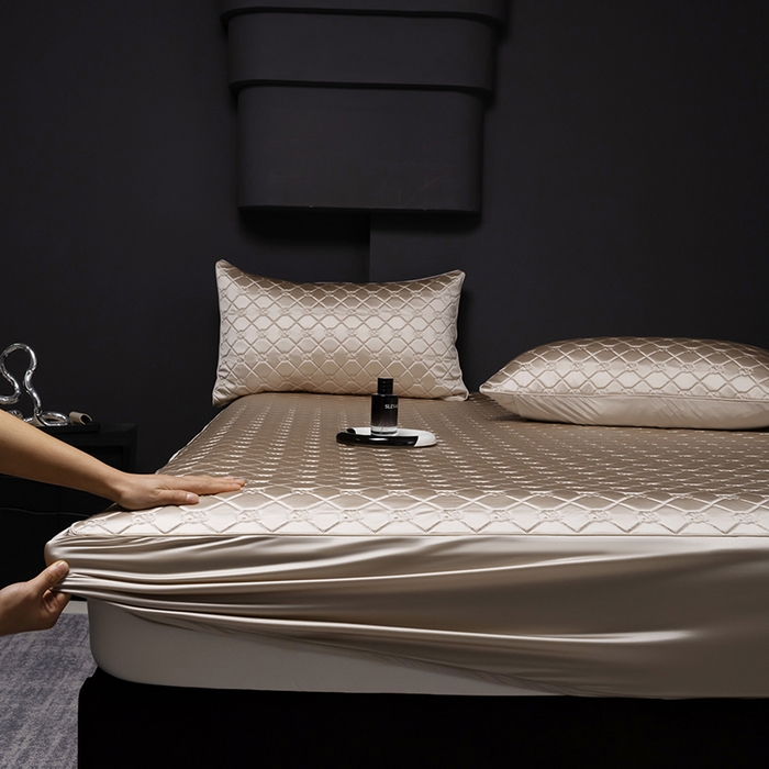 91家纺网 家纺一手货源 找家纺 （总）阿那亚 2026新款冰萃凉感硅胶凉席三件套夏被四件套