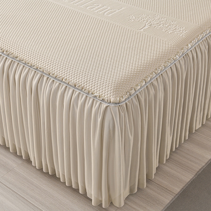 91家纺网 家纺一手货源 找家纺 星窝家纺 2026新款冰豆豆床裙款凉席 金调树影