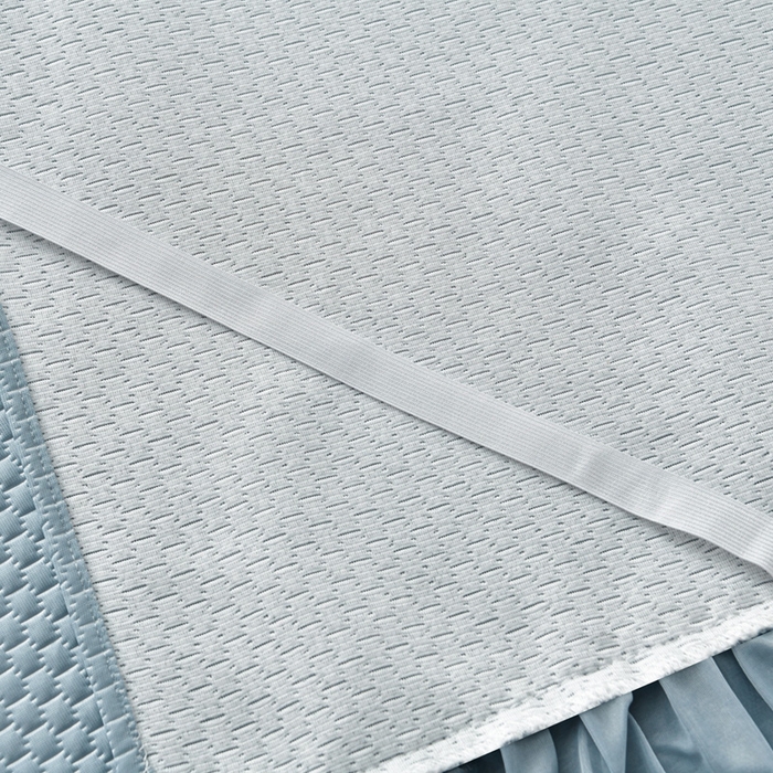 91家纺网 家纺一手货源 找家纺 星窝家纺 2026新款冰豆豆床裙款凉席 蓝调树影