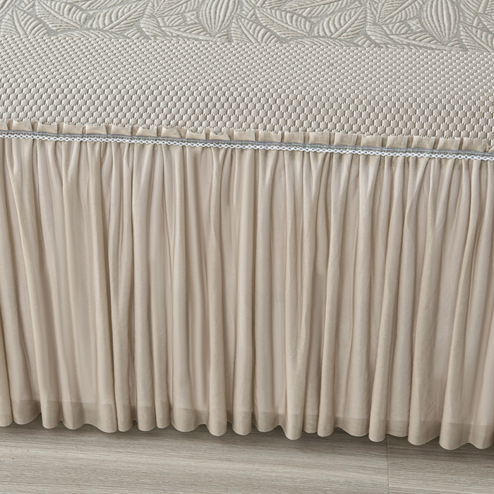 91家纺网 家纺一手货源 找家纺 星窝家纺 2026新款冰豆豆床裙款凉席 林间棕影