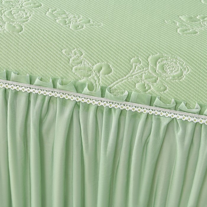 91家纺网 家纺一手货源 找家纺 星窝家纺 2026新款冰豆豆床裙款凉席 青岚梅影