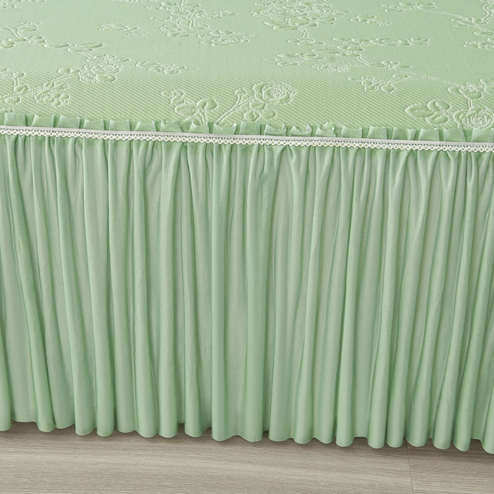 91家纺网 家纺一手货源 找家纺 星窝家纺 2026新款冰豆豆床裙款凉席 青岚梅影