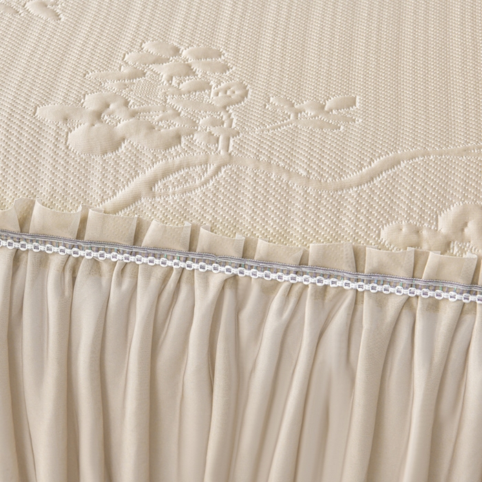 91家纺网 家纺一手货源 找家纺 星窝家纺 2026新款冰豆豆床裙款凉席 素锦花蔓