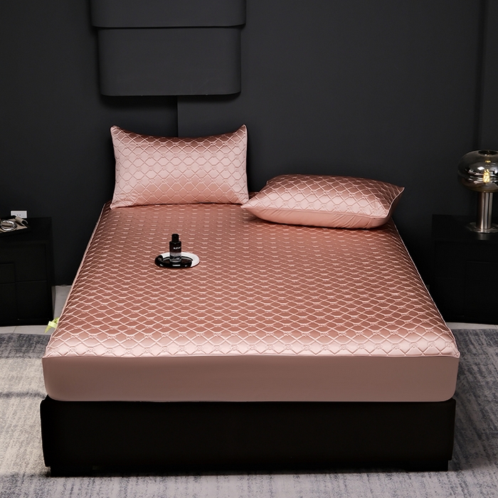 阿那亚 2026新款冰萃凉感硅胶凉席三件套夏被四件套 玫瑰粉