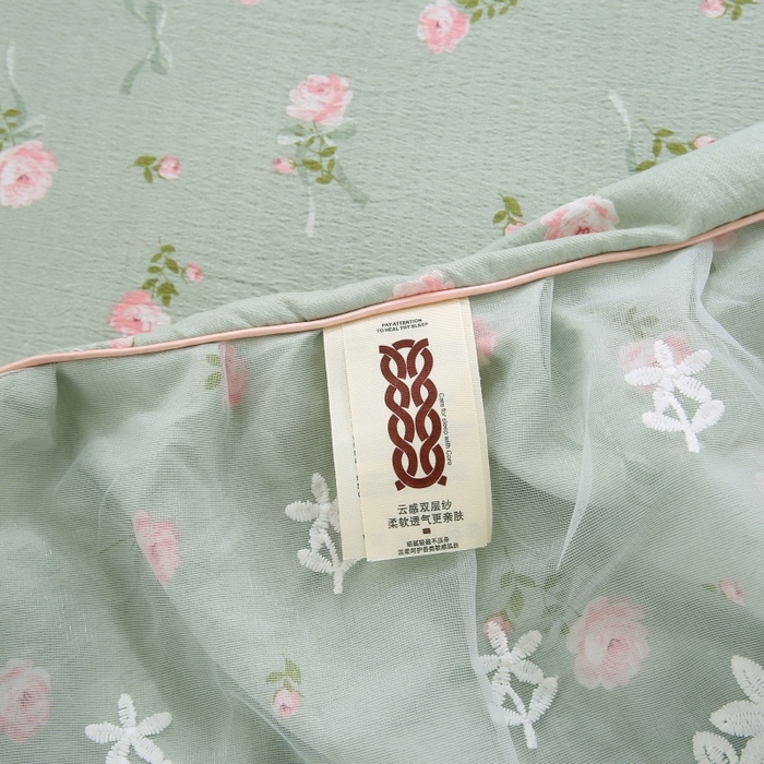 91家纺网 家纺一手货源 找家纺 乐逸家纺 2026新款A类母婴双层纱床裙韩版蕾丝花边床裙小清新印花床裙源头供货现货 半身倾慕