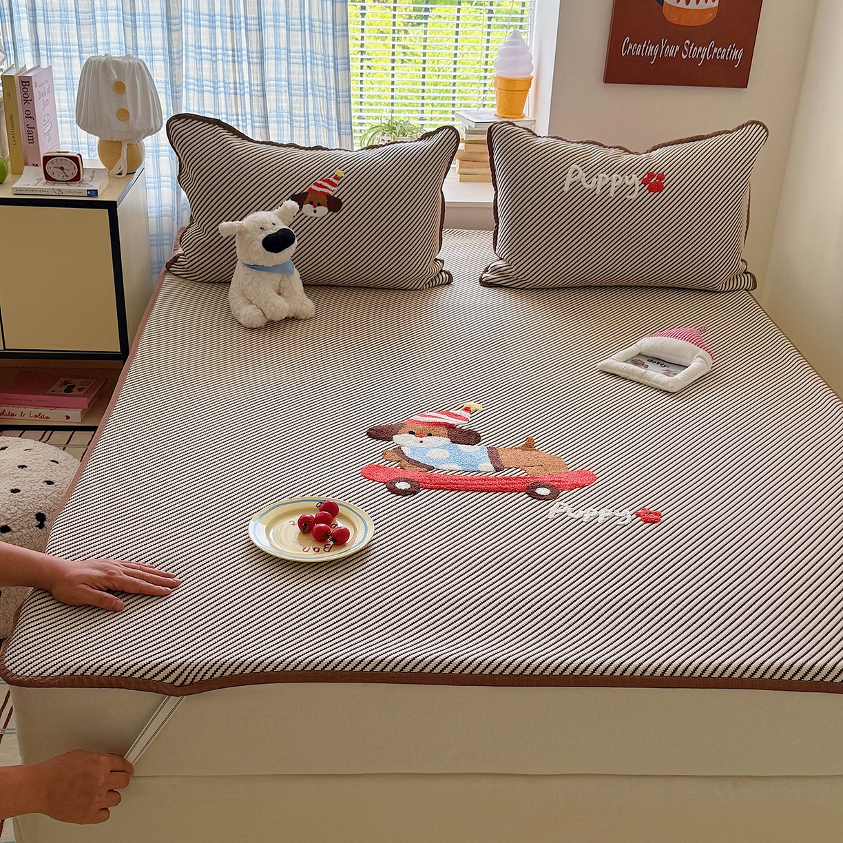 91家纺网 家纺一手货源 找家纺 （总）顾里家纺 2026新款Pe凉感仿冰藤软席凉席三件套