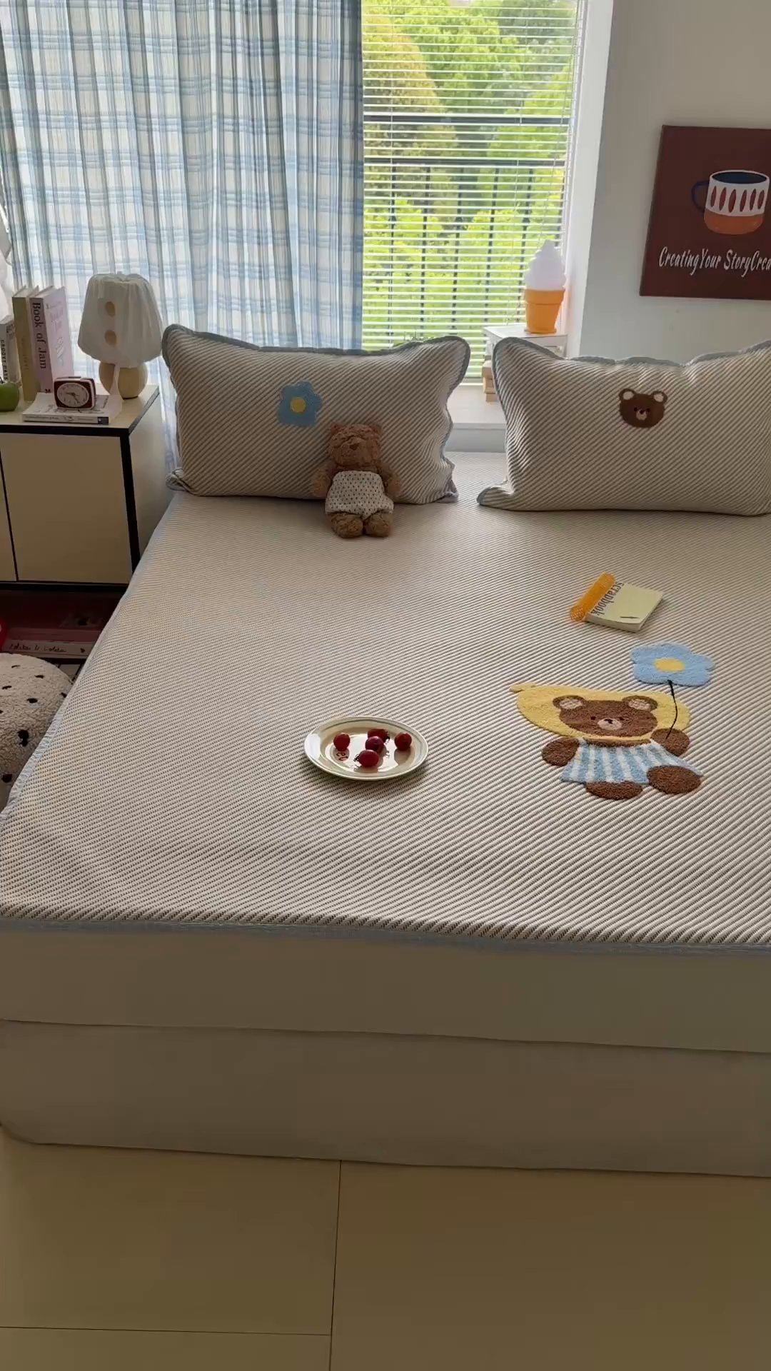 91家纺网 家纺一手货源 找家纺 顾里家纺 2026新款Pe凉感仿冰藤软席凉席三件套 香蕉熊