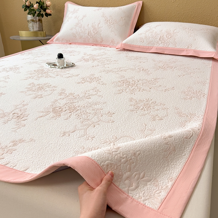 91家纺网 家纺一手货源 找家纺 女子家纺 2026新款夏天A类母婴级凉感值过0.21凉豆豆软席凉席-思琳娜系列 思琳娜-冰粉-床席款