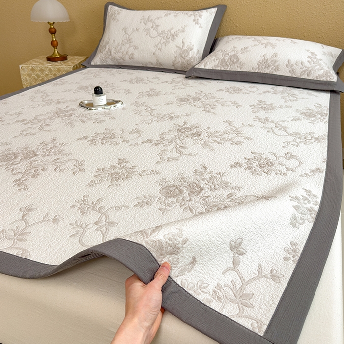 91家纺网 家纺一手货源 找家纺 女子家纺 2026新款夏天A类母婴级凉感值过0.21凉豆豆软席凉席-思琳娜系列 思琳娜-豆咖-床席款