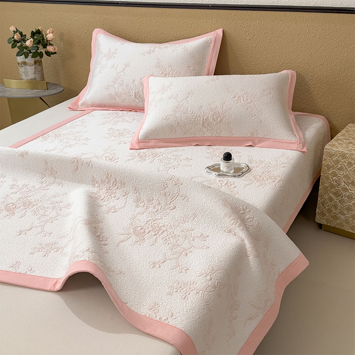 91家纺网 家纺一手货源 找家纺 女子家纺 2026新款夏天A类母婴级凉感值过0.21凉豆豆软席凉席-思琳娜系列 思琳娜-冰粉-床席款