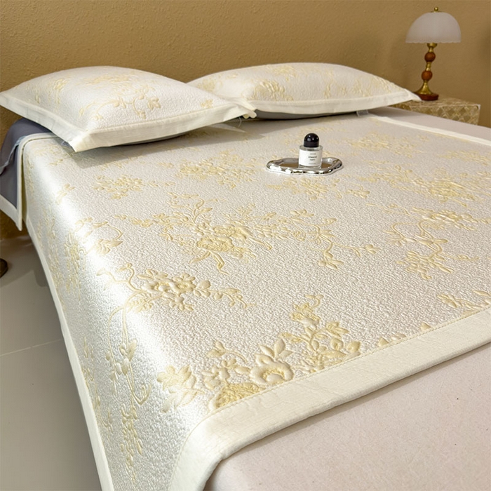 91家纺网 家纺一手货源 找家纺 女子家纺 2026新款夏天A类母婴级凉感值过0.21凉豆豆软席凉席-思琳娜系列 思琳娜-淡黄-床席款