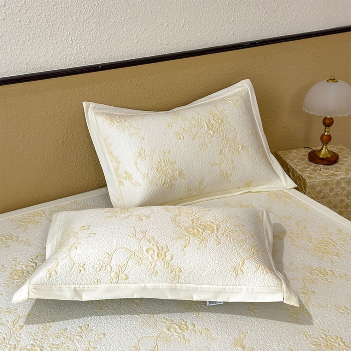 91家纺网 家纺一手货源 找家纺 女子家纺 2026新款夏天A类母婴级凉感值过0.21凉豆豆软席凉席-思琳娜系列 思琳娜-淡黄-床席款