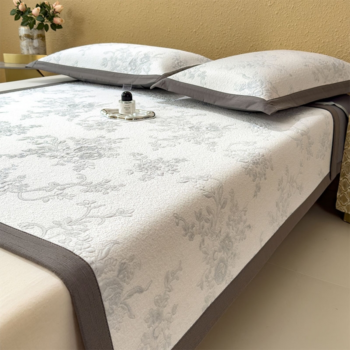 91家纺网 家纺一手货源 找家纺 女子家纺 2026新款夏天A类母婴级凉感值过0.21凉豆豆软席凉席-思琳娜系列 思琳娜-淡蓝-床席款