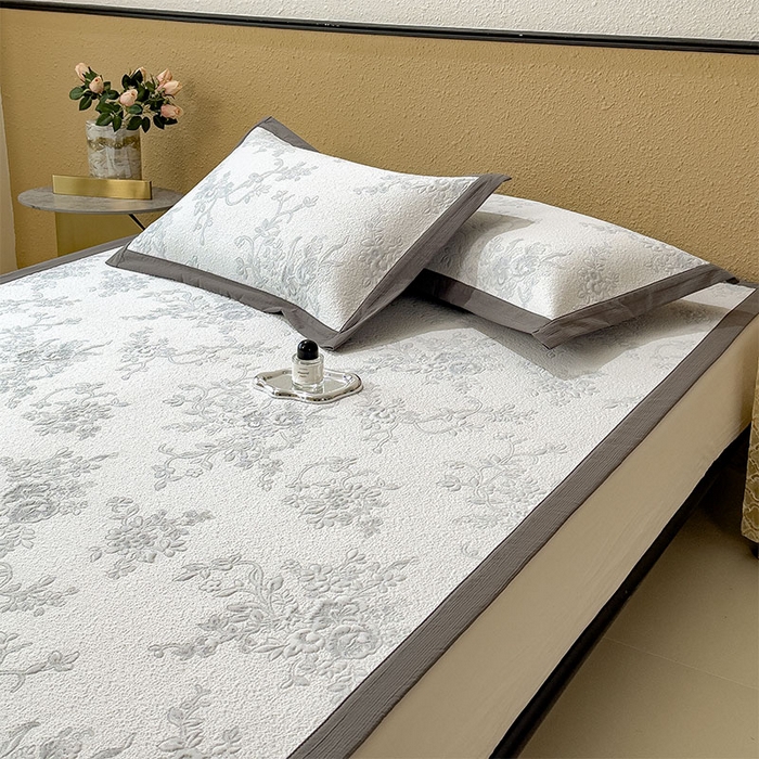 91家纺网 家纺一手货源 找家纺 女子家纺 2026新款夏天A类母婴级凉感值过0.21凉豆豆软席凉席-思琳娜系列 思琳娜-淡蓝-床席款