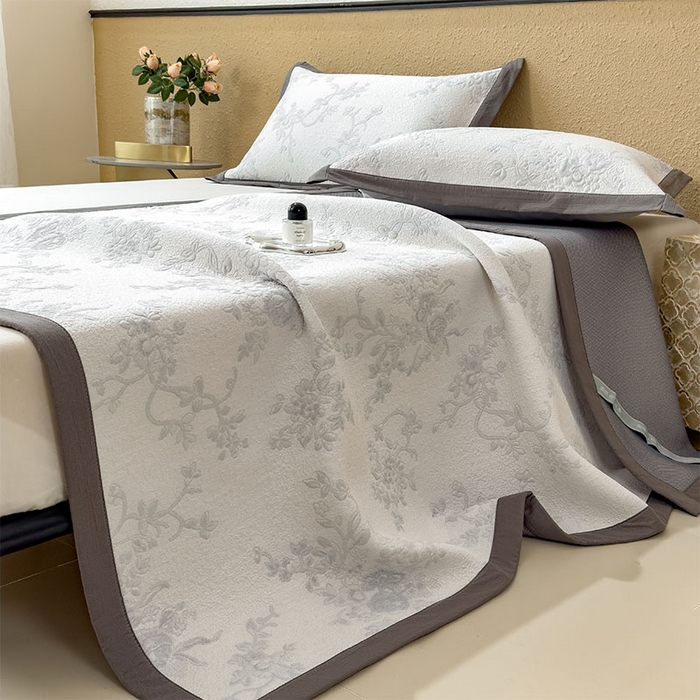 91家纺网 家纺一手货源 找家纺 女子家纺 2026新款夏天A类母婴级凉感值过0.21凉豆豆软席凉席-思琳娜系列 思琳娜-淡蓝-床席款