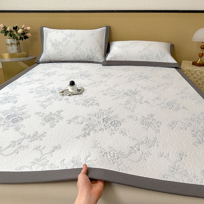 91家纺网 家纺一手货源 找家纺 女子家纺 2026新款夏天A类母婴级凉感值过0.21凉豆豆软席凉席-思琳娜系列 思琳娜-淡蓝-床席款