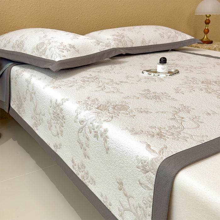 91家纺网 家纺一手货源 找家纺 女子家纺 2026新款夏天A类母婴级凉感值过0.21凉豆豆软席凉席-思琳娜系列 思琳娜-豆咖-床席款