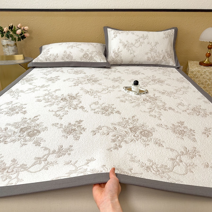 91家纺网 家纺一手货源 找家纺 女子家纺 2026新款夏天A类母婴级凉感值过0.21凉豆豆软席凉席-思琳娜系列 思琳娜-豆咖-床席款