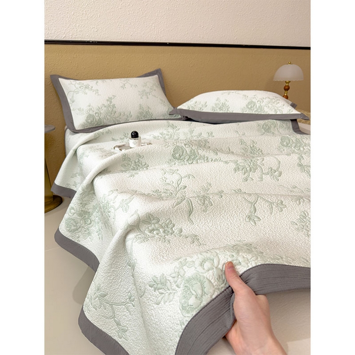 91家纺网 家纺一手货源 找家纺 女子家纺 2026新款夏天A类母婴级凉感值过0.21凉豆豆软席凉席-思琳娜系列 思琳娜-豆绿-床席款