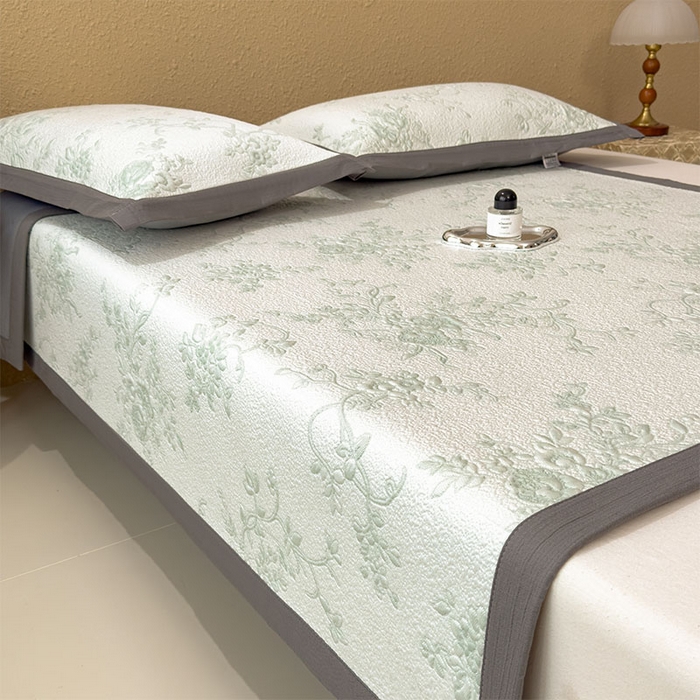 91家纺网 家纺一手货源 找家纺 女子家纺 2026新款夏天A类母婴级凉感值过0.21凉豆豆软席凉席-思琳娜系列 思琳娜-豆绿-床席款