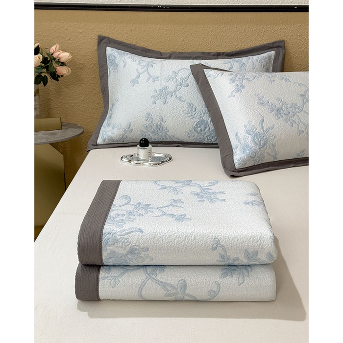 91家纺网 家纺一手货源 找家纺 女子家纺 2026新款夏天A类母婴级凉感值过0.21凉豆豆软席凉席-思琳娜系列 思琳娜-天空蓝-床席款