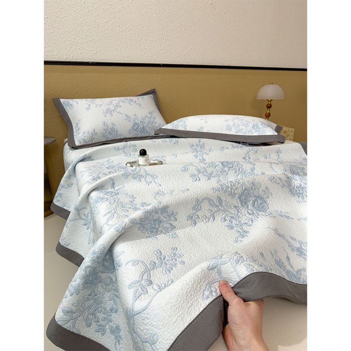 91家纺网 家纺一手货源 找家纺 女子家纺 2026新款夏天A类母婴级凉感值过0.21凉豆豆软席凉席-思琳娜系列 思琳娜-天空蓝-床席款