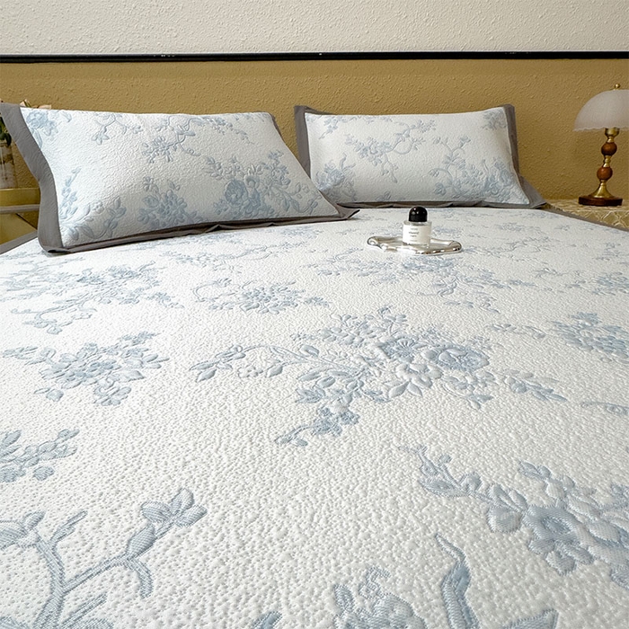 91家纺网 家纺一手货源 找家纺 女子家纺 2026新款夏天A类母婴级凉感值过0.21凉豆豆软席凉席-思琳娜系列 思琳娜-天空蓝-床席款