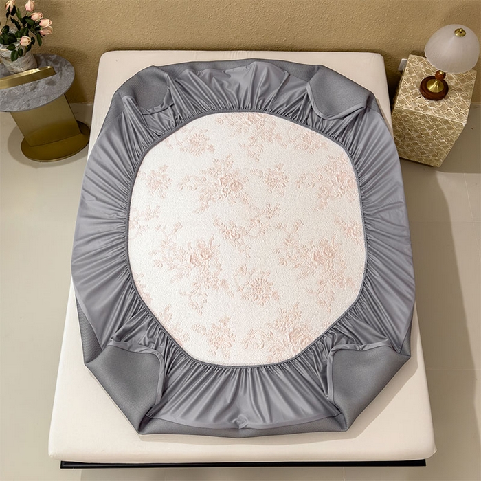 91家纺网 家纺一手货源 找家纺 女子家纺 2026新款夏天A类母婴级凉感值过0.21凉豆豆软席凉席-思琳娜系列 思琳娜-冰粉-床笠款