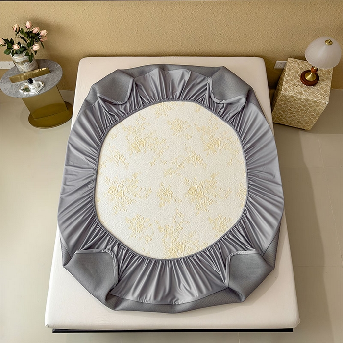 91家纺网 家纺一手货源 找家纺 女子家纺 2026新款夏天A类母婴级凉感值过0.21凉豆豆软席凉席-思琳娜系列 思琳娜-淡黄-床笠款