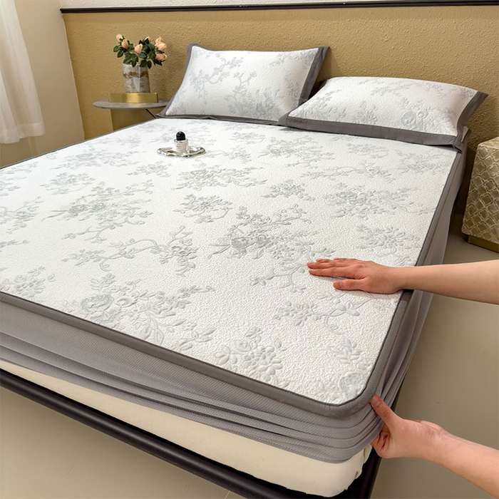 女子家纺 2026新款夏天A类母婴级凉感值过0.21凉豆豆软席凉席-思琳娜系列 思琳娜-淡蓝-床笠款