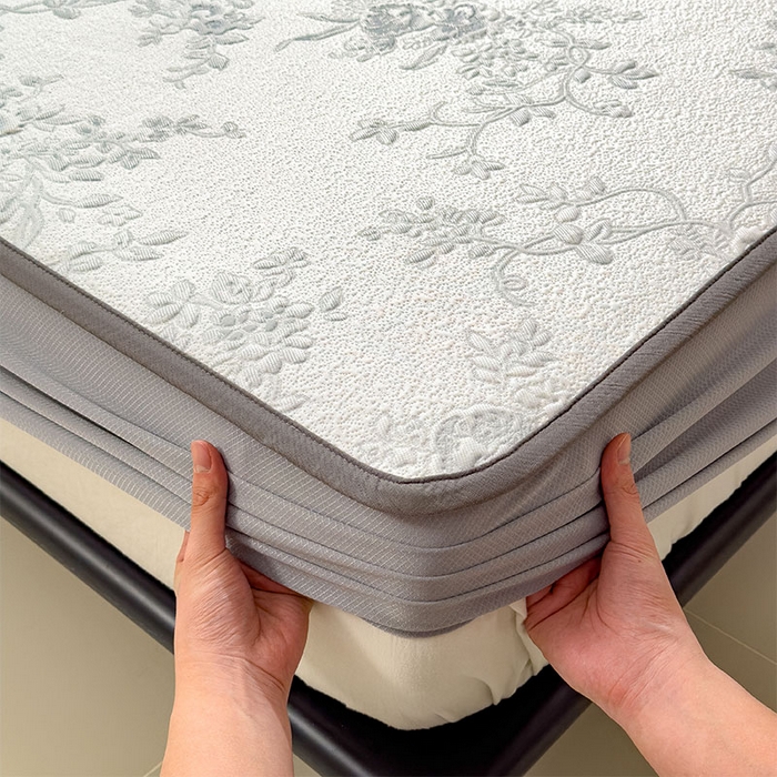 91家纺网 家纺一手货源 找家纺 女子家纺 2026新款夏天A类母婴级凉感值过0.21凉豆豆软席凉席-思琳娜系列 思琳娜-淡蓝-床笠款