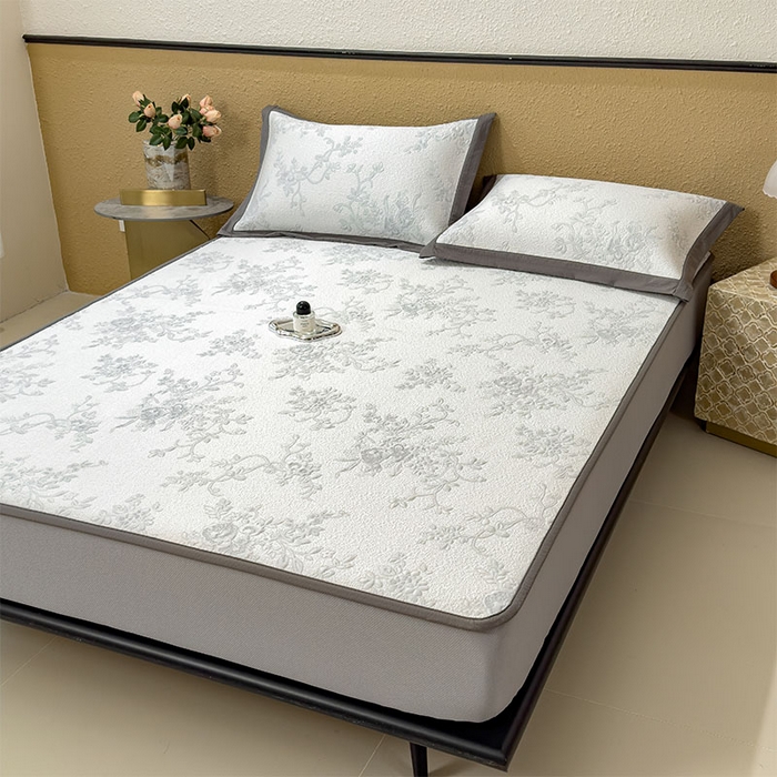 91家纺网 家纺一手货源 找家纺 女子家纺 2026新款夏天A类母婴级凉感值过0.21凉豆豆软席凉席-思琳娜系列 思琳娜-淡蓝-床笠款