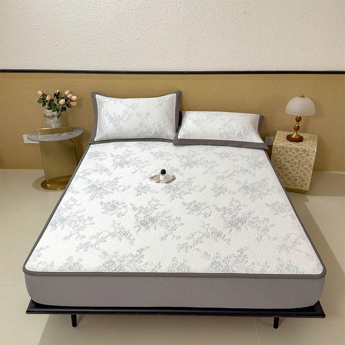 91家纺网 家纺一手货源 找家纺 女子家纺 2026新款夏天A类母婴级凉感值过0.21凉豆豆软席凉席-思琳娜系列 思琳娜-淡蓝-床笠款