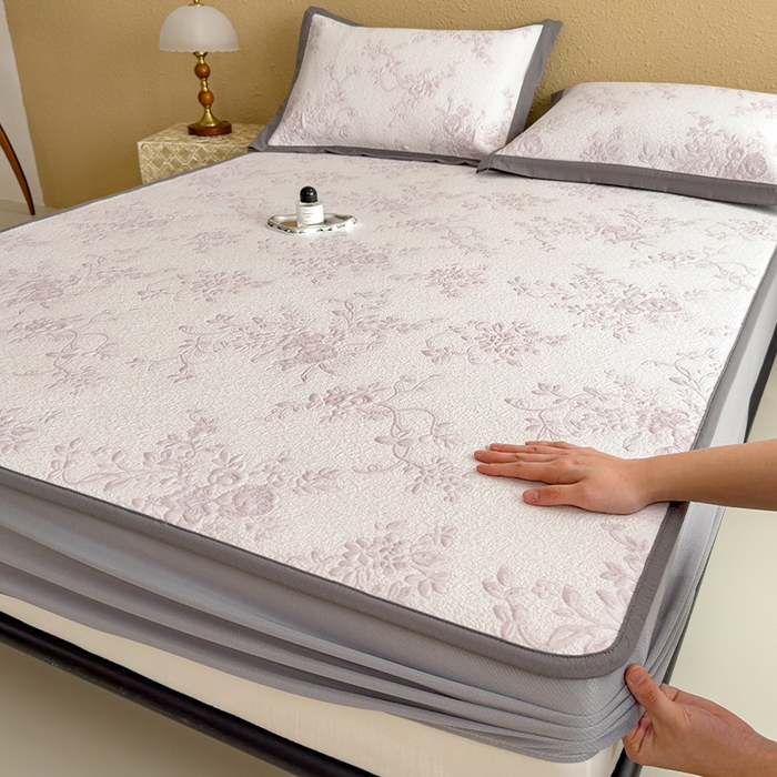 女子家纺 2026新款夏天A类母婴级凉感值过0.21凉豆豆软席凉席-思琳娜系列 思琳娜-淡雅紫-床笠款