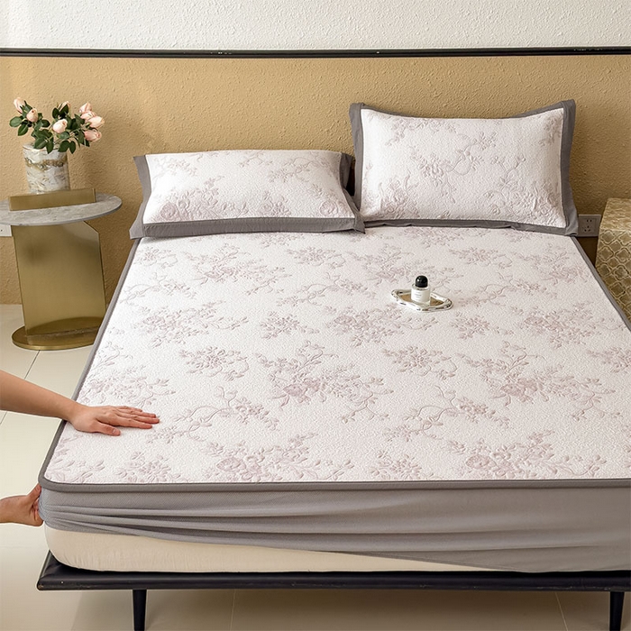 91家纺网 家纺一手货源 找家纺 女子家纺 2026新款夏天A类母婴级凉感值过0.21凉豆豆软席凉席-思琳娜系列 思琳娜-淡雅紫-床笠款