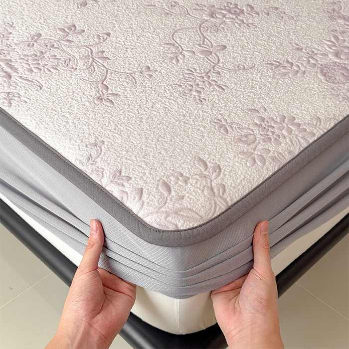 91家纺网 家纺一手货源 找家纺 女子家纺 2026新款夏天A类母婴级凉感值过0.21凉豆豆软席凉席-思琳娜系列 思琳娜-淡雅紫-床笠款