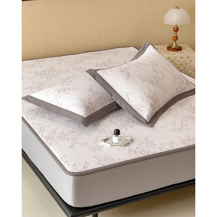 91家纺网 家纺一手货源 找家纺 女子家纺 2026新款夏天A类母婴级凉感值过0.21凉豆豆软席凉席-思琳娜系列 思琳娜-淡雅紫-床笠款