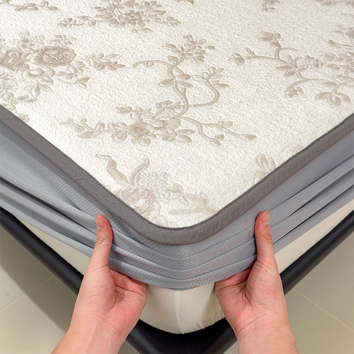 91家纺网 家纺一手货源 找家纺 女子家纺 2026新款夏天A类母婴级凉感值过0.21凉豆豆软席凉席-思琳娜系列 思琳娜-豆咖-床笠款