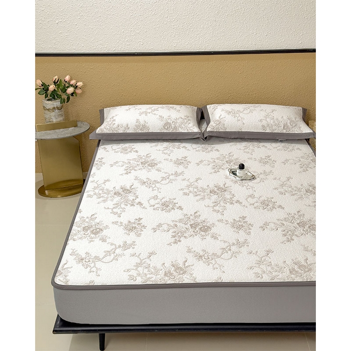 91家纺网 家纺一手货源 找家纺 女子家纺 2026新款夏天A类母婴级凉感值过0.21凉豆豆软席凉席-思琳娜系列 思琳娜-豆咖-床笠款