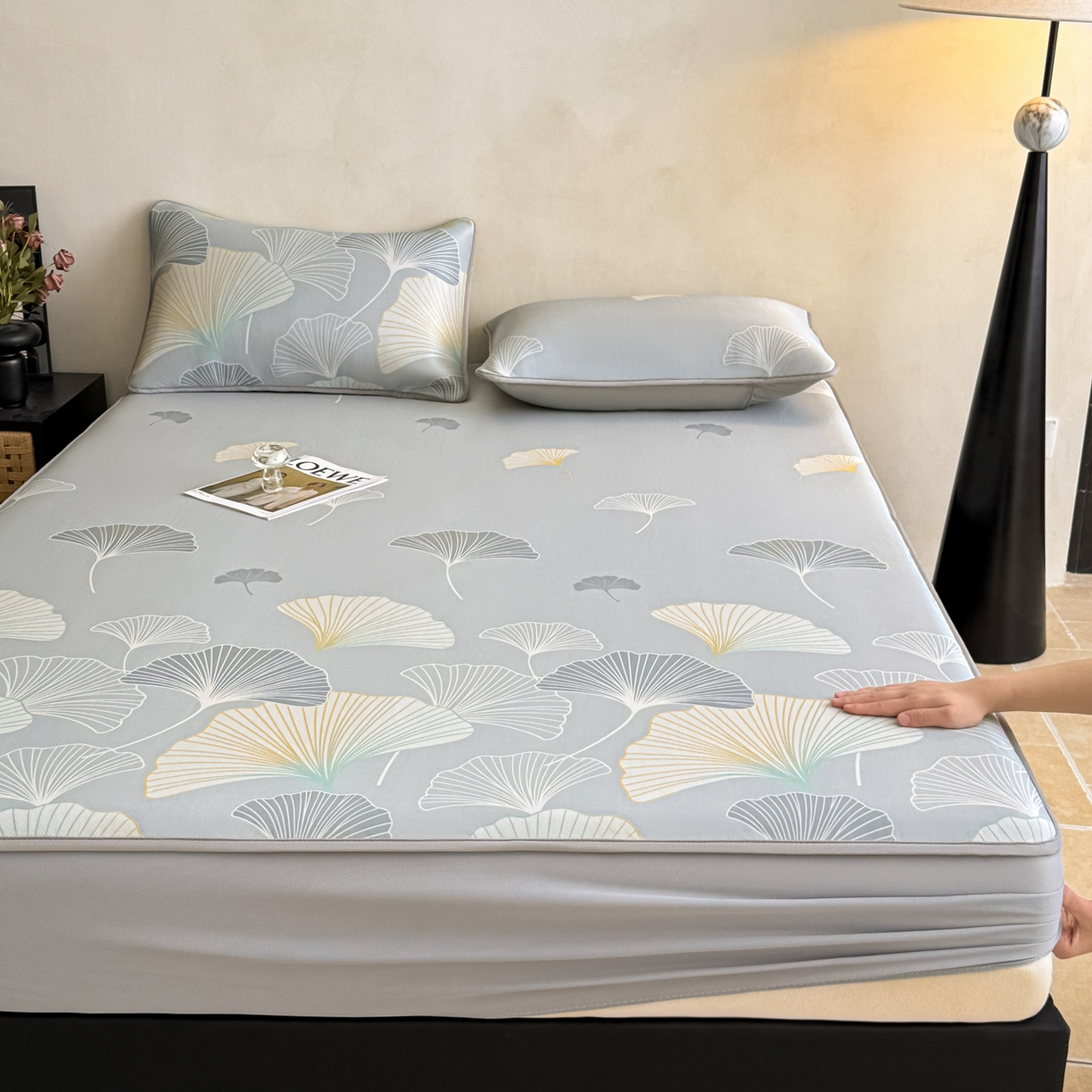 91家纺网 家纺一手货源 找家纺 （总）鑫姿席业 2026新款A类凉感抗菌凉席-银杏叶