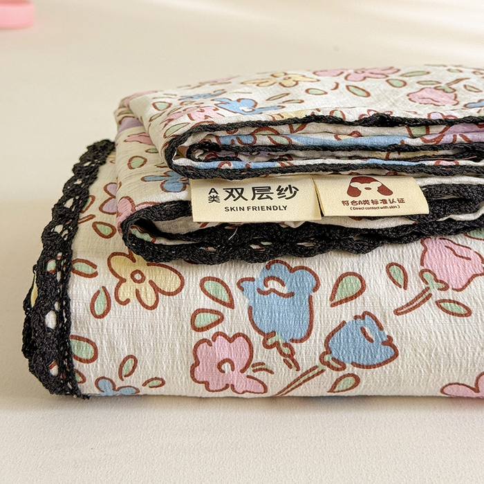 91家纺网 家纺一手货源 找家纺 （总）花伞家居 2026新款蕾丝花边款皱皱双层纱单床单床单单件含买家秀