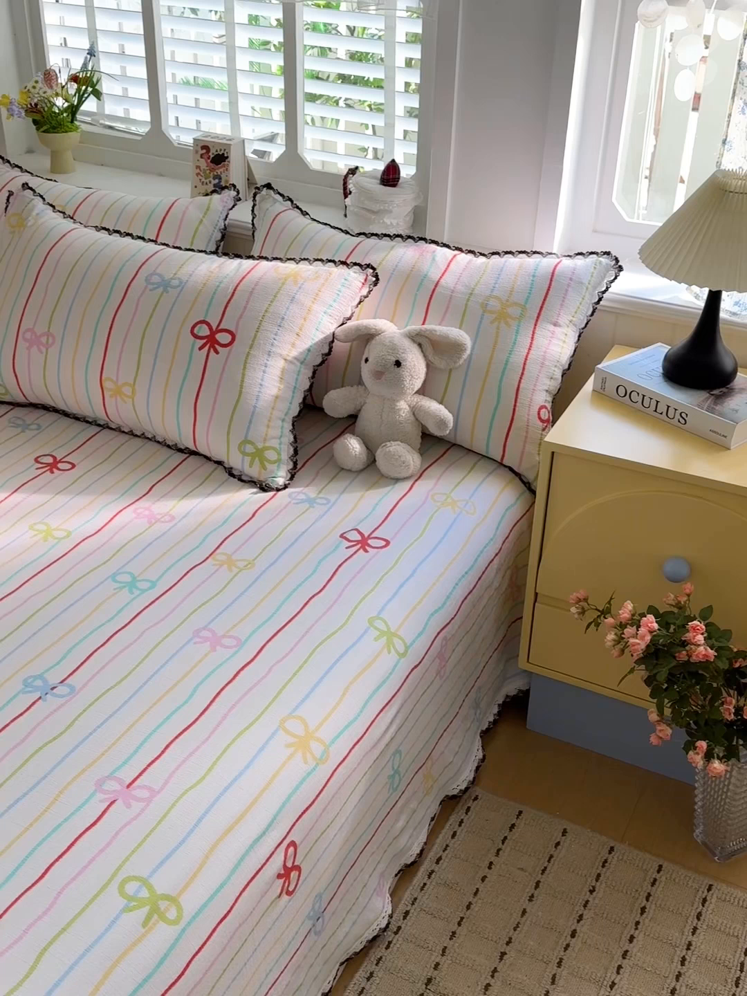 91家纺网 家纺一手货源 找家纺 花伞家居 2026新款蕾丝花边款皱皱双层纱单床单床单单件含买家秀 床单-彩色可爱