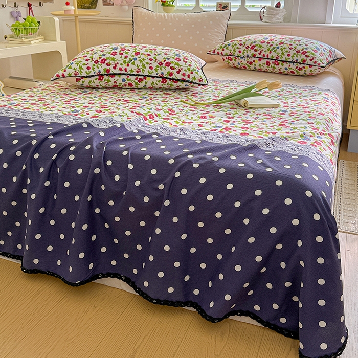 91家纺网 家纺一手货源 找家纺 花伞家居 2026新款蕾丝花边款皱皱双层纱单床单床单单件含买家秀 床单-蕾丝碎花