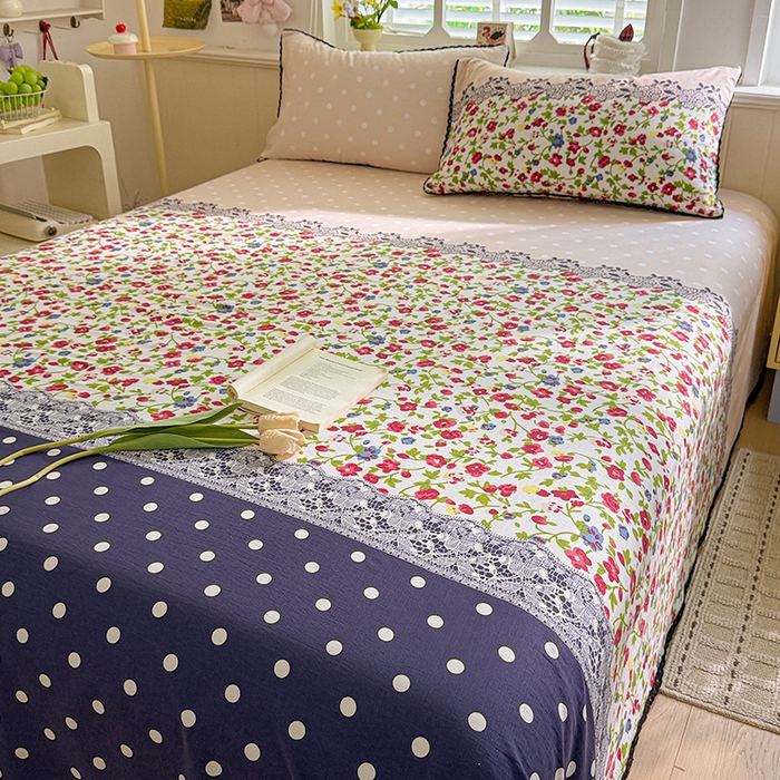 91家纺网 家纺一手货源 找家纺 花伞家居 2026新款蕾丝花边款皱皱双层纱单床单床单单件含买家秀 床单-蕾丝碎花