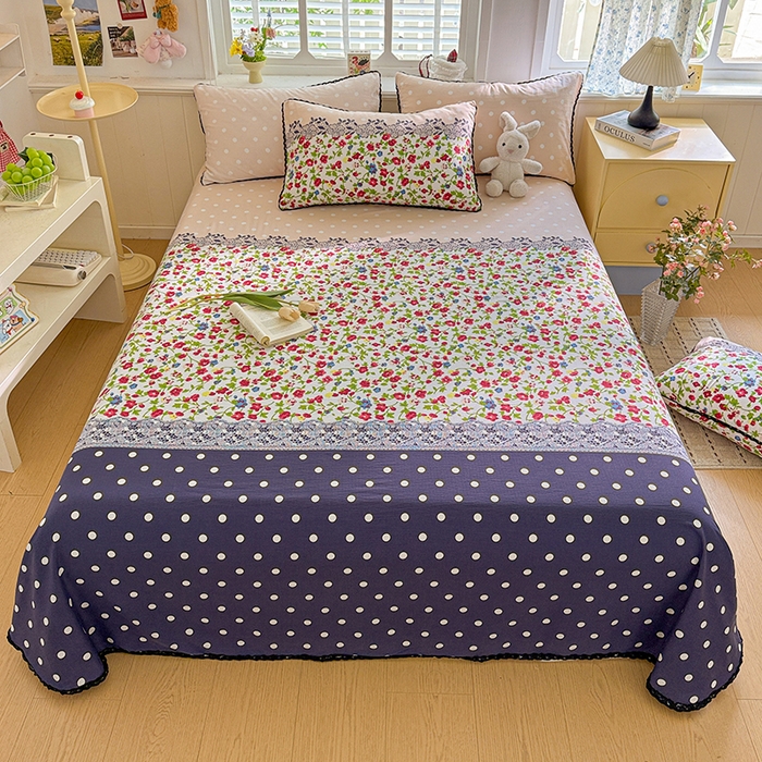 91家纺网 家纺一手货源 找家纺 花伞家居 2026新款蕾丝花边款皱皱双层纱单床单床单单件含买家秀 床单-蕾丝碎花