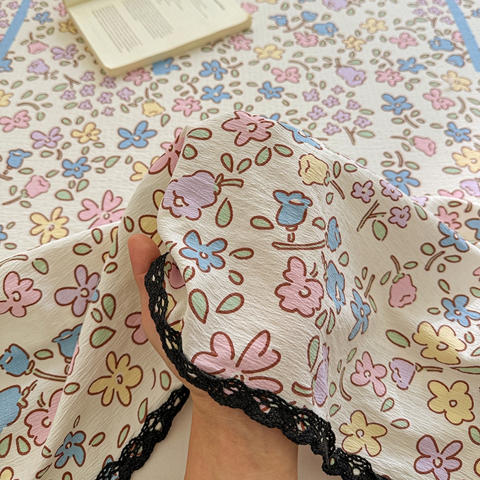 91家纺网 家纺一手货源 找家纺 花伞家居 2026新款蕾丝花边款皱皱双层纱单床单床单单件含买家秀 床单-美丽花园