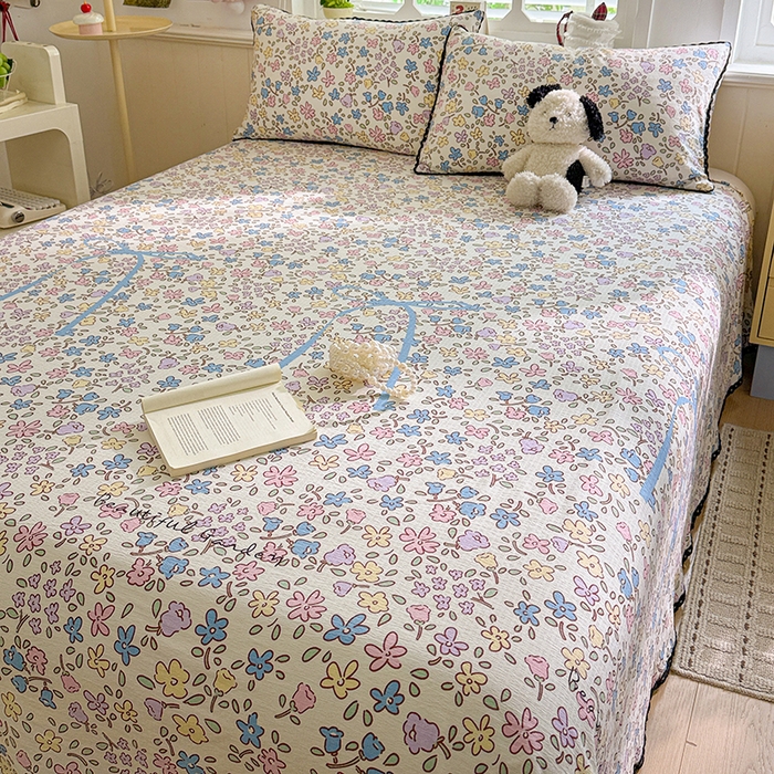 91家纺网 家纺一手货源 找家纺 花伞家居 2026新款蕾丝花边款皱皱双层纱单床单床单单件含买家秀 床单-美丽花园