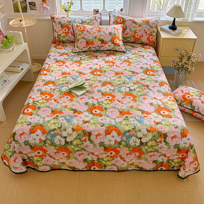 91家纺网 家纺一手货源 找家纺 花伞家居 2026新款蕾丝花边款皱皱双层纱单床单床单单件含买家秀 床单-热情绚烂