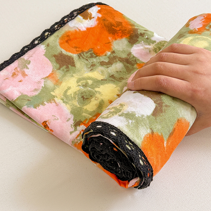 91家纺网 家纺一手货源 找家纺 花伞家居 2026新款蕾丝花边款皱皱双层纱单床单床单单件含买家秀 床单-热情绚烂